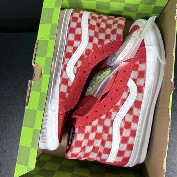 Vans x Concepts OG Sk8-Hi Red Mohair Flame Scarlet Checkerboard Men 8.5 Women 10 - Picture 15 of 15
